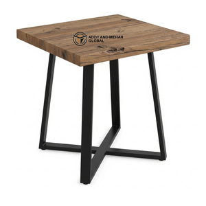 Hand-Carved Hexagonal Wooden Side <b>Table</b> Customized Color Floral Pattern Industrial Metal Accent <b>Stool</b> for Entry Living Room - Product Image 1