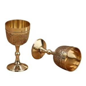 Rustic Finish Metal <b>Wine</b> <b>Goblet</b> Hand Engraved Chalice Vintage Drinking Cup Decorative Accent Piece - Product Image 6