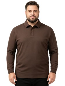 Comfortable <b>Men</b> Long Sleeve Polo <b>Shirt</b> High-Quality Breathable Fabric Loose Fit Polo <b>Shirts</b> Perfect Jersey Anti-Wrinkle Regular - Product Image 1