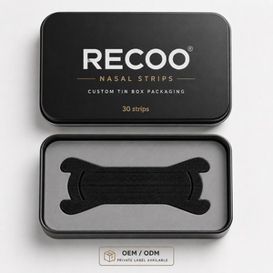 Bandelettes nasales OEM en boîte métallique, extra résistantes, pour une meilleure respiration, amélioration de l'absorption d'oxygène, pour le sport, la course à pied, le soulagement du ronflement et un meilleur sommeil - Product Image 1