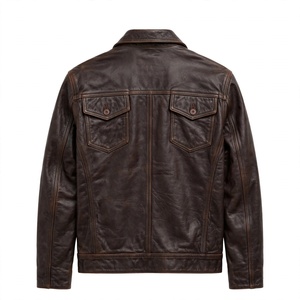 Veste en cuir de haute qualité, très élégante et stylée pour hommes - Product Image 6