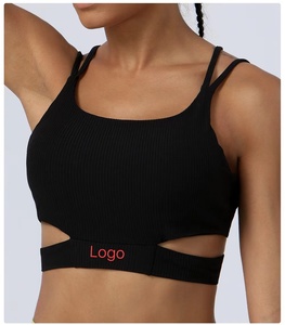 Sujetadores deportivos de alta calidad para mujer, con cremallera frontal, para yoga, gimnasio, correr, push-up, de spandex/poliéster, soporte medio. - Product Image 3