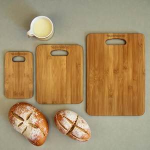 ชุดเขียงไม้ไผ่3ชิ้นเขียงไม้สำหรับเตรียมอาหารในครัวเขียงไม้เป็นมิตรต่อสิ่งแวดล้อมพร้อมที่จับ - Product Image 2
