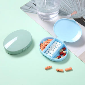 3-Compartment Daily <b>Pill</b> Organizer Portable Plastic <b>Case</b> With Lid <b>For</b> Medicine Storage In Multiple Colors - Product Image 2