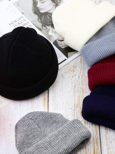 Unisex Knitted Beanie Hat Solid Color 100% Acrylic <b>Winter</b> <b>Cap</b> Casual Style Adult Size 56-58CM Custom Logo Available - Product Image 2