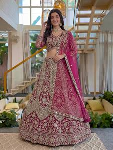 Magnifique Lehenga Choli indien traditionnel pour femme, avec broderie de papillons en filet et motifs à sequins, idéal pour les fêtes de Diwali, fabriqué à partir de matériaux recyclés, toutes saisons. - Product Image 2