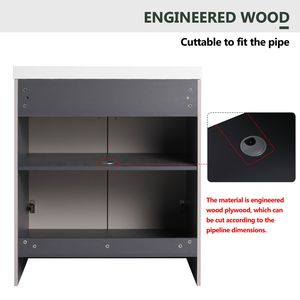 Mobile bagno freestanding da 30 pollici con 2 ante ammortizzate, senza lavabo (confezione KD) - Product Image 6
