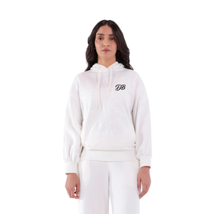 Sudadera con Capucha Oversize Blanca Personalizada con Logo para Mujer, de Forro Polar Grueso, Estilo Pullover con Hombros Caídos, Ropa Urbana al por Mayor - Product Image 4