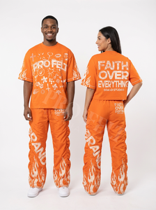 Conjunto de Sudadera Corta con Diseño Personalizado y Estampado de Llamas, Pantalones Deportivos, Ropa Deportiva Moderna - Product Image 5