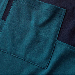 T-shirt en tricot à manches courtes pour homme, col rond, style décontracté, design uni, color-block - Product Image 5
