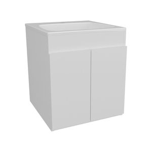 Meka 45 Wall Mounted <b>Bathroom</b> <b>Vanity</b> White with Two Drawers and Open Shelf for Storage - Product Image 2