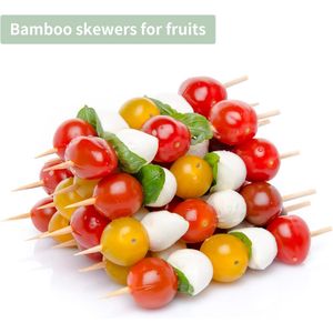 Brochettes en bois de bambou de 6 pouces pour barbecue, kebabs, apéritifs, fruits, saucisses, fontaine à chocolat – Outils de barbecue en bois naturel - Product Image 3