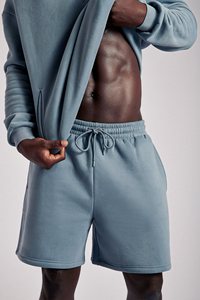 กางเกงขาสั้นผ้าแคนวาสแบบสั่งทำรุ่นใหม่ล่าสุด ความยาวขาใน 5 นิ้ว กางเกงกีฬาผู้ชาย เอวยางยืด ผ้ายืดสแปนเด็กซ์/โพลีเอสเตอร์ สีพื้น ใส่สบาย แห้งเร็ว - Product Image 4