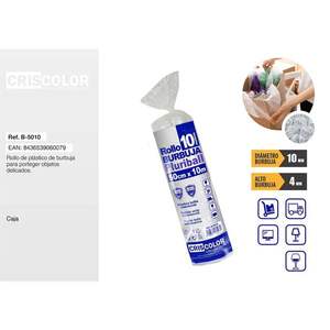 Rollo de Papel de Burbujas de Aire de 50CM*10M, Material de Amortiguación de Espuma Protectora para Embalaje y Almacenamiento, Tipo Plástico - Product Image 1