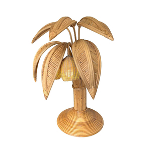 Lampe de table en rotin tressé faite à la main, écologique, en forme de palmier, pour une décoration tropicale bohème à la maison et dans les hôtels - Product Image 1