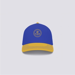 Gorra de Béisbol Premium Azul y Amarilla – Gorra Ajustable con Cierre a Presión y Logotipo Circular Bordado |   Gorra Deportiva y Urbana Personalizada - Product Image 6