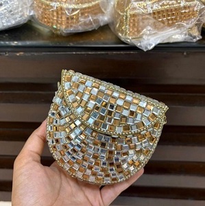 F S International <b>Metal</b> Gold-Plated Handmade Customized Shape Traditional Embellished Clutch Handbag for Women-Festive Occasions - Product Image 2