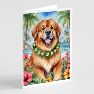 Whimsical tibetan Mastiff luau การ์ดอวยพร A7แพ็ค8การ์ดเปล่าพร้อม5x7ขนาดซองจดหมาย - Product Image 1