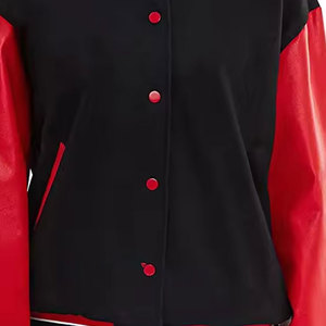 Veste universitaire de baseball en cuir sur mesure avec manches en cuir, broderie chenille pour homme, vestes d'hiver décontractées tissées - Product Image 6