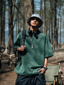 เสื้อยืดเปล่าขายส่ง เสื้อยืดผู้ชายสไตล์วินเทจแบบย้อมสีเอซิด ทรงโอเวอร์ไซส์ ผ้าคอตตอนหนา 230GSM สำหรับผู้ชาย - Product Image 3