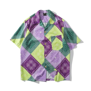 เสื้อเชิ้ตฮาวายลายดอกไม้พิมพ์ลายชายหาดฤดูร้อนแบบวินเทจแขนสั้นสำหรับผู้ชาย - Product Image 3