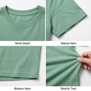 T-shirt court pour femme, manches courtes, coton, décontracté, streetwear, mode estivale, logo personnalisé OEM, fournisseur en gros, t-shirt doux et respirant - Product Image 6
