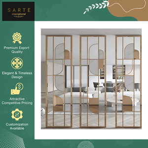 Panel Divisor de Habitaciones Plegable y Deslizante de Acero Inoxidable de Lujo y Alta Calidad, Pantalla Transparente Moderna y Decorativa para - Product Image 6