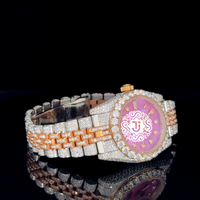 Montre unisexe de qualité supérieure en acier inoxydable de luxe avec mouvement mécanique ETA en moissanite, résistante à l'eau 3BAR, pour hommes et femmes