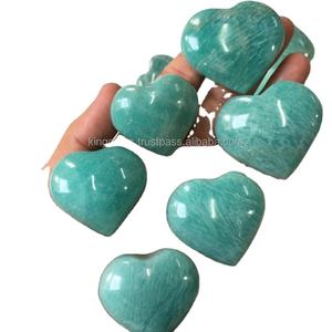 Vente en gros de pierre précieuse Reiki en forme de cœur d'amazonite en cristal naturel Pierre semi-précieuse artisanale Feng Shui sculptée en pierre entière - Product Image 1