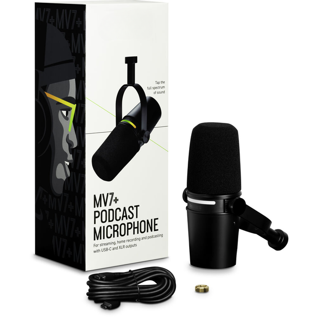 MV7+ USB XLR Dynamic Microphone RGB Touch Panel Professional Podcast Studio Recording Mic Cardioid Streaming Voice Over