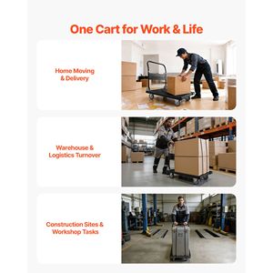 Carrello Pieghevole con Capacità di 450 kg, Piattaforma Mobile con Ruote Girevoli, Carrello per Trasporto e Shopping - Product Image 6