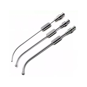Tubo de succión nasal Azicon, cánula aspiradora nasal, instrumento quirúrgico ORL, tubo de succión nasal curvo de acero Frazier Baron Guilen - Product Image 1