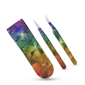 Pinzas de extensión de pestañas con logotipo personalizado, conjunto de acero inoxidable, pinzas profesionales de volumen de visón, embalaje de 2 uds. - Product Image 6