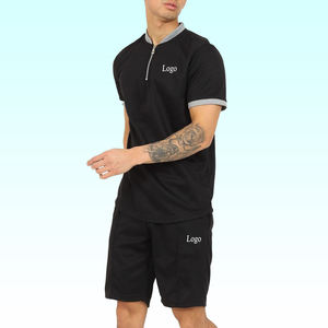 ชุดเซ็ตแทรคสูทผู้ชายไซส์ใหญ่พิเศษสำหรับฤดูร้อน 2 ชิ้น เสื้อยืดผ้าฝ้าย 100% และกางเกงขาสั้นผ้าตาข่าย ชุดเซ็ตผ้าตาข่ายพิมพ์ลายแบบซับลิเมชั่น - Product Image 2