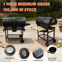 Barbecue portable moderne en acier de qualité supérieure, chariot extérieur pliable, barbecue au charbon avec rotation automatique