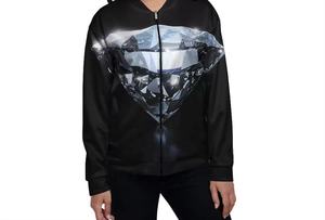 Blouson bombardier décontracté à sublimation manteau d'hiver fin de qualité supérieure veste réversible pour femmes recyclée à col montant et fermeture éclair - Product Image 6