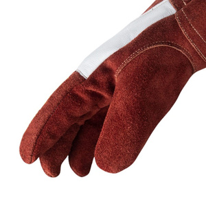 Gants de soudage TIG en cuir de vachette grainé et croûte de cuir de vache de qualité supérieure, ignifuges, pour la sécurité industrielle et la lutte contre les incendies, durabilité accrue - Product Image 2