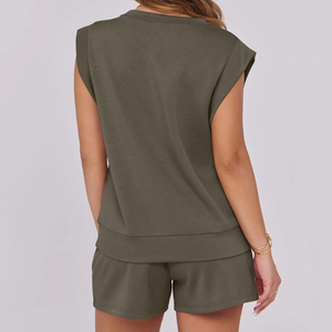 Conjunto de 2 Piezas de Pantalones Cortos Formales de Invierno para Mujer, Manga Corta, Talla Grande, Última Moda en Ropa - Product Image 4