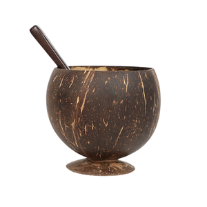 Gobelet en noix de coco personnalisé gravé sur mesure, écologique, bol en coquille de noix de coco avec logo, verre à cocktail tropical 500 ml - Product Image 1