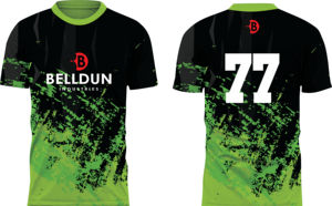 ชุดเสื้อเจอร์ซีย์กีฬาสีเขียวคลาสสิกสำหรับผู้ชาย แบบสั้น ผลิตจากโพลีเอสเตอร์ 100% รุ่นใหม่ล่าสุด ชุดฟุตบอลพร้อมสกรีนโลโก้ตามสั่ง - Product Image 4