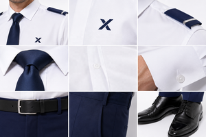 Tenue d'hôtesse de l'air sur mesure à manches longues pour hommes |   Chemise et pantalon d'été en coton 100% premium |   Vêtements d'agent de bord OEM ODM pour l'aviation - Product Image 5