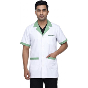 Blouse de laboratoire médicale pour hommes, manches courtes, blouse de travail d'hôpital, coton et polyester de haute qualité, écologique, logo personnalisé - Product Image 1
