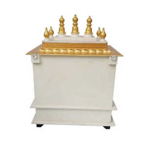 Mandir วัดไม้สีแดงและสีเขียวสำหรับตกแต่งบ้าน - Product Image 1