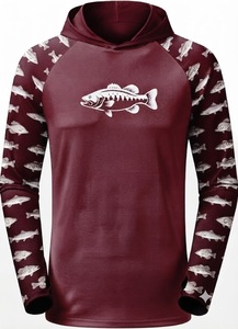 Haut de performance athlétique à manches longues pour homme avec protection solaire et motif poisson basse, idéal pour la pêche et les activités de plein air - Product Image 2