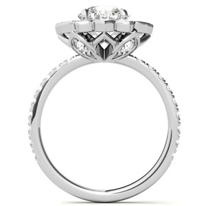 Brilliant Cut <b>Solitaire</b> Moissanite <b>Ring</b> 925 Sterling <b>Silver</b> Gold Plated Prong Set Certified Luxury Engagement Wedding Promise 4 - Product Image 3