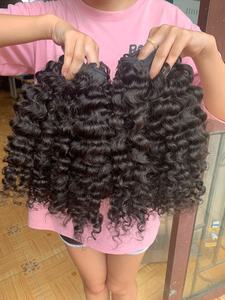 CDYHAIRVN euroasiático rizado venta al por mayor Super doble dibujado cabello humano crudo Virgen no Remy 100G 8-40 pulgadas paquetes mujeres venta ahora - Product Image 2