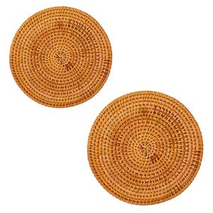 Tendance du moment : Napperons et assiettes de présentation en rotin tressé, tapis en rotin faits à la main, décoration murale rustique et pour table à manger - Product Image 1