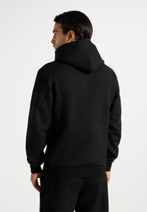 Men's <b>Black</b> Hooded <b>Fleece</b> Sweatshirt Regular Fit Casual Solid Color Pocket Design Autumn Wear - Product Image 6