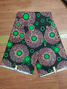 Black Green Pink African Wax Print Ankara Fabric Spiral Circle Pattern for Women Dresses Fashion Sewing - Product Image 1