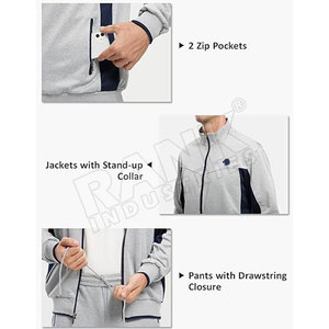 Conjunto deportivo ligero para hombre, traje para correr al aire libre, conjunto deportivo con cremallera para hombre, conjunto para trotar, ropa deportiva para fitness. - Product Image 6